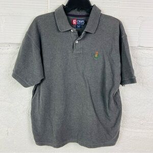 Chaps Men's cotton Polo Shirt in Charcoal Gray size large